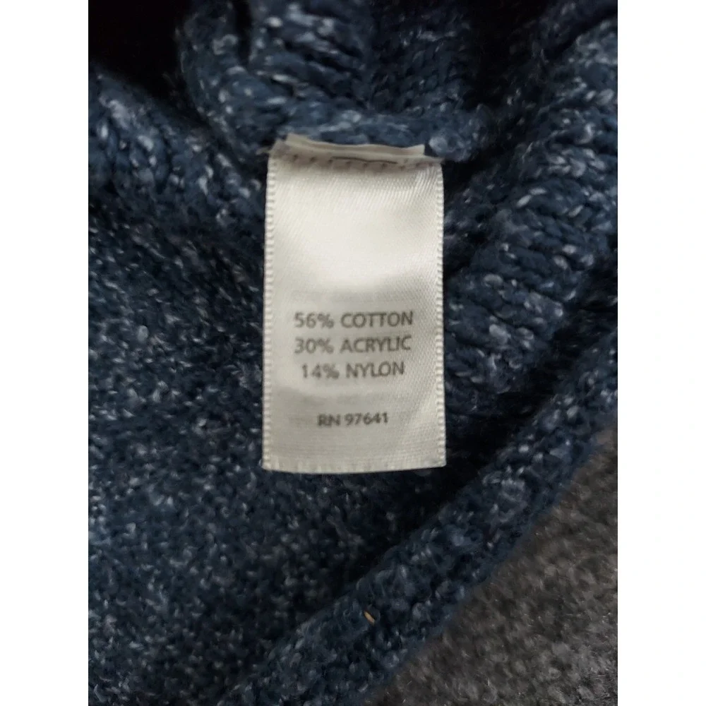 Pure J Jill Sweater Women's Medium Blue Knit Boxy Pockets Oversized Short Sleeve